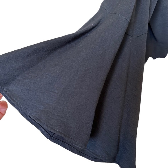 NWT LC Lauren Conrad Bell Sleeve Open Front Blazer Black Sz 12 - Picture 6 of 8